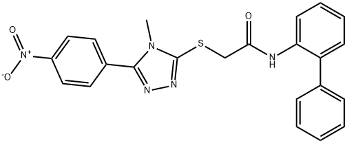 N-[1,1'-biphenyl]-2-yl-2-[(5-{4-nitrophenyl}-4-methyl-4H-1,2,4-triazol-3-yl)sulfanyl]acetamide Struktur