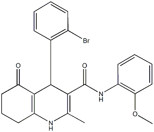 4-(2-bromophenyl)-2-methyl-N-[2-(methyloxy)phenyl]-5-oxo-1,4,5,6,7,8-hexahydroquinoline-3-carboxamide Struktur