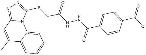 N'-{4-nitrobenzoyl}-2-[(5-methyl[1,2,4]triazolo[4,3-a]quinolin-1-yl)sulfanyl]acetohydrazide Struktur