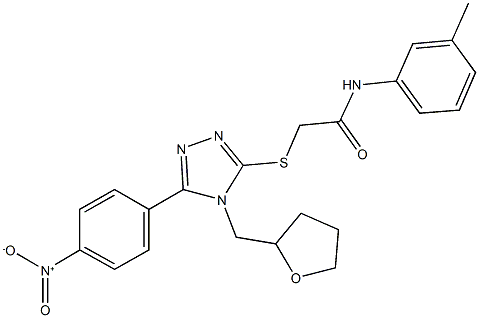 2-{[5-{4-nitrophenyl}-4-(tetrahydro-2-furanylmethyl)-4H-1,2,4-triazol-3-yl]sulfanyl}-N-(3-methylphenyl)acetamide Struktur