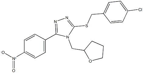 3-[(4-chlorobenzyl)sulfanyl]-5-{4-nitrophenyl}-4-(tetrahydro-2-furanylmethyl)-4H-1,2,4-triazole Struktur