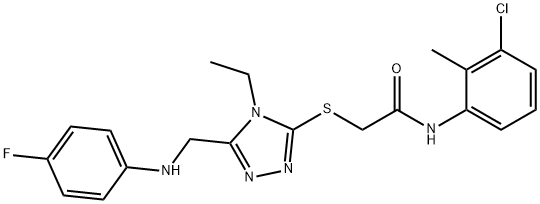 N-(3-chloro-2-methylphenyl)-2-({4-ethyl-5-[(4-fluoroanilino)methyl]-4H-1,2,4-triazol-3-yl}sulfanyl)acetamide Struktur