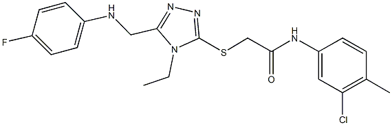 N-(3-chloro-4-methylphenyl)-2-({4-ethyl-5-[(4-fluoroanilino)methyl]-4H-1,2,4-triazol-3-yl}sulfanyl)acetamide Struktur