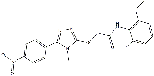 N-(2-ethyl-6-methylphenyl)-2-[(5-{4-nitrophenyl}-4-methyl-4H-1,2,4-triazol-3-yl)sulfanyl]acetamide Struktur