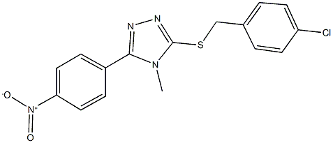 3-[(4-chlorobenzyl)sulfanyl]-5-{4-nitrophenyl}-4-methyl-4H-1,2,4-triazole Struktur