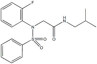 2-[2-fluoro(phenylsulfonyl)anilino]-N-isobutylacetamide Struktur