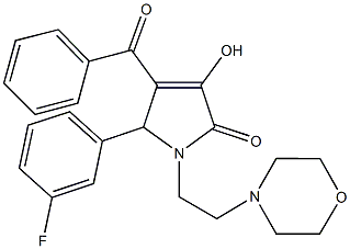 4-benzoyl-5-(3-fluorophenyl)-3-hydroxy-1-[2-(4-morpholinyl)ethyl]-1,5-dihydro-2H-pyrrol-2-one Struktur