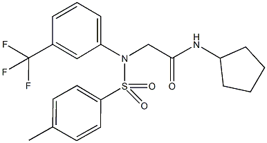 N-cyclopentyl-2-[[(4-methylphenyl)sulfonyl]-3-(trifluoromethyl)anilino]acetamide Struktur