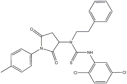 N'-(2,5-dichlorophenyl)-N-[1-(4-methylphenyl)-2,5-dioxo-3-pyrrolidinyl]-N-(2-phenylethyl)thiourea Struktur