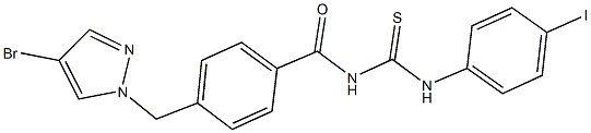 N-{4-[(4-bromo-1H-pyrazol-1-yl)methyl]benzoyl}-N'-(4-iodophenyl)thiourea Struktur