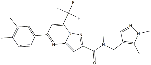 5-(3,4-dimethylphenyl)-N-[(1,5-dimethyl-1H-pyrazol-4-yl)methyl]-N-methyl-7-(trifluoromethyl)pyrazolo[1,5-a]pyrimidine-2-carboxamide Struktur