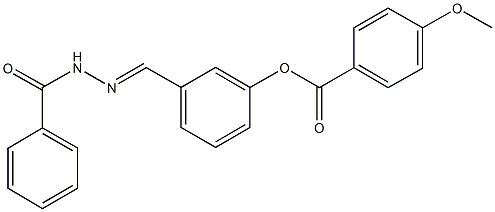 3-(2-benzoylcarbohydrazonoyl)phenyl 4-methoxybenzoate Struktur