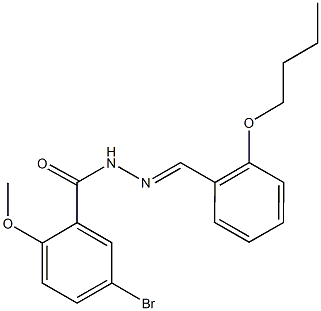 5-bromo-N'-(2-butoxybenzylidene)-2-methoxybenzohydrazide Struktur