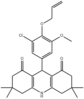 9-[4-(allyloxy)-3-chloro-5-methoxyphenyl]-3,3,6,6-tetramethyl-3,4,6,7,9,10-hexahydro-1,8(2H,5H)-acridinedione Struktur