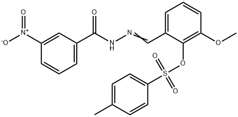 2-(2-{3-nitrobenzoyl}carbohydrazonoyl)-6-methoxyphenyl 4-methylbenzenesulfonate Struktur