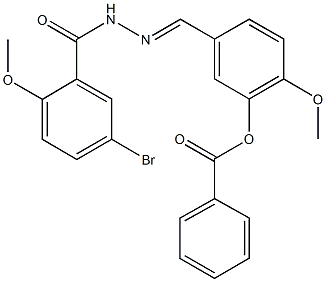 5-[2-(5-bromo-2-methoxybenzoyl)carbohydrazonoyl]-2-methoxyphenyl benzoate Struktur