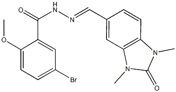 5-bromo-N'-[(1,3-dimethyl-2-oxo-2,3-dihydro-1H-benzimidazol-5-yl)methylene]-2-methoxybenzohydrazide Struktur