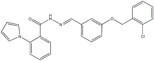 N'-{3-[(2-chlorobenzyl)oxy]benzylidene}-2-(1H-pyrrol-1-yl)benzohydrazide Struktur