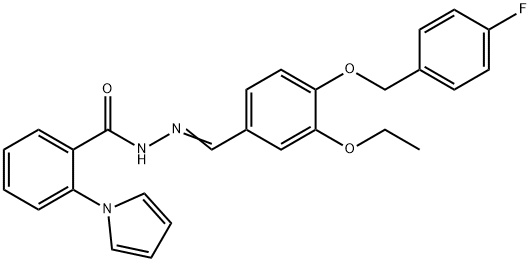 N'-{3-ethoxy-4-[(4-fluorobenzyl)oxy]benzylidene}-2-(1H-pyrrol-1-yl)benzohydrazide Struktur