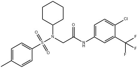 N-[4-chloro-3-(trifluoromethyl)phenyl]-2-{cyclohexyl[(4-methylphenyl)sulfonyl]amino}acetamide Struktur