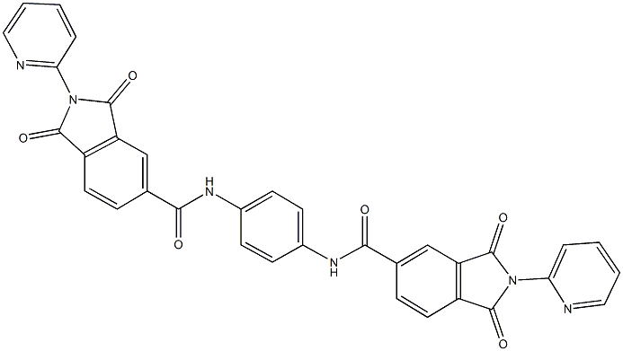 N-[4-({[1,3-dioxo-2-(2-pyridinyl)-2,3-dihydro-1H-isoindol-5-yl]carbonyl}amino)phenyl]-1,3-dioxo-2-(2-pyridinyl)-5-isoindolinecarboxamide Struktur