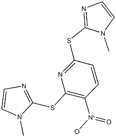 3-nitro-2,6-bis[(1-methyl-1H-imidazol-2-yl)sulfanyl]pyridine Struktur