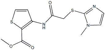 methyl 3-({[(1-methyl-1H-imidazol-2-yl)sulfanyl]acetyl}amino)-2-thiophenecarboxylate Struktur