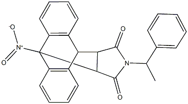 1-[hydroxy(oxido)amino]-17-(1-phenylethyl)-17-azapentacyclo[6.6.5.0~2,7~.0~9,14~.0~15,19~]nonadeca-2,4,6,9,11,13-hexaene-16,18-dione Struktur