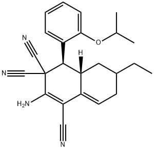 2-amino-6-ethyl-4-(2-isopropoxyphenyl)-4a,5,6,7-tetrahydro-1,3,3(4H)-naphthalenetricarbonitrile Struktur