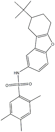 N-(8-tert-butyl-6,7,8,9-tetrahydrodibenzo[b,d]furan-2-yl)-2,4,5-trimethylbenzenesulfonamide Struktur