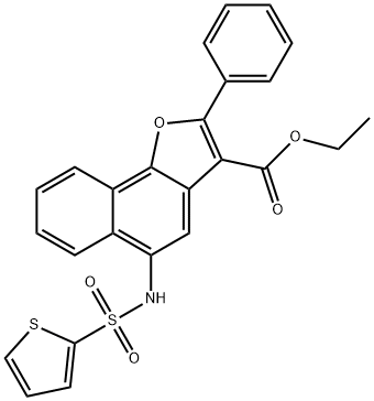 ethyl 2-phenyl-5-[(2-thienylsulfonyl)amino]naphtho[1,2-b]furan-3-carboxylate Struktur