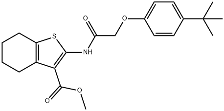 methyl 2-{[(4-tert-butylphenoxy)acetyl]amino}-4,5,6,7-tetrahydro-1-benzothiophene-3-carboxylate Struktur