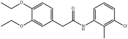 N-(3-chloro-2-methylphenyl)-2-(3,4-diethoxyphenyl)acetamide Struktur