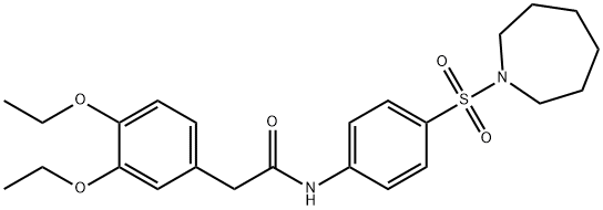 N-[4-(azepan-1-ylsulfonyl)phenyl]-2-(3,4-diethoxyphenyl)acetamide Struktur