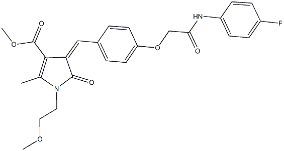 methyl 4-{4-[2-(4-fluoroanilino)-2-oxoethoxy]benzylidene}-1-(2-methoxyethyl)-2-methyl-5-oxo-4,5-dihydro-1H-pyrrole-3-carboxylate Struktur