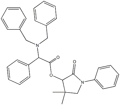 4,4-dimethyl-2-oxo-1-phenyl-3-pyrrolidinyl (dibenzylamino)(phenyl)acetate Struktur