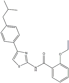 2-ethoxy-N-[4-(4-isobutylphenyl)-1,3-thiazol-2-yl]benzamide Struktur