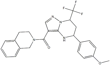 2-{[5-(4-methoxyphenyl)-7-(trifluoromethyl)-4,5,6,7-tetrahydropyrazolo[1,5-a]pyrimidin-3-yl]carbonyl}-1,2,3,4-tetrahydroisoquinoline Struktur