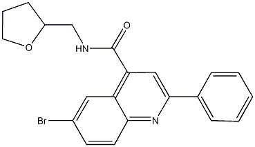 6-bromo-2-phenyl-N-(tetrahydro-2-furanylmethyl)-4-quinolinecarboxamide Struktur