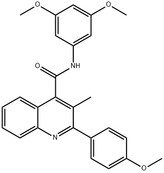 N-(3,5-dimethoxyphenyl)-2-(4-methoxyphenyl)-3-methyl-4-quinolinecarboxamide Struktur