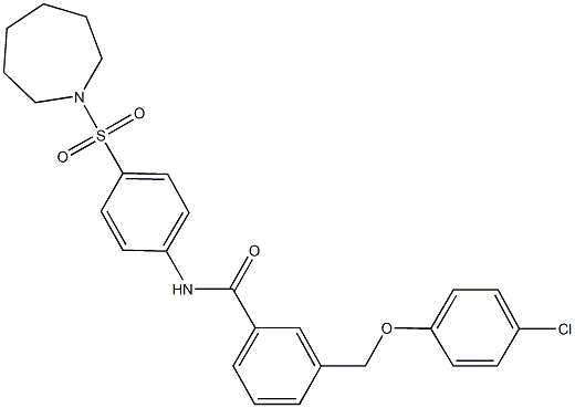 N-[4-(1-azepanylsulfonyl)phenyl]-3-[(4-chlorophenoxy)methyl]benzamide Struktur