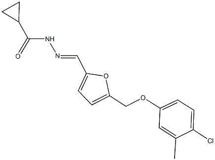 N'-({5-[(4-chloro-3-methylphenoxy)methyl]-2-furyl}methylene)cyclopropanecarbohydrazide Struktur