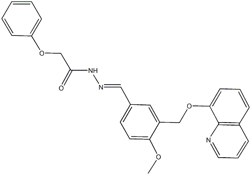 N'-{4-methoxy-3-[(8-quinolinyloxy)methyl]benzylidene}-2-phenoxyacetohydrazide Struktur