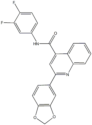 2-(1,3-benzodioxol-5-yl)-N-(3,4-difluorophenyl)-4-quinolinecarboxamide Struktur