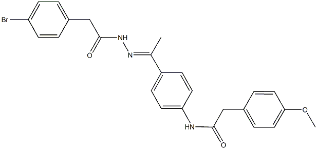 N-(4-{N-[(4-bromophenyl)acetyl]ethanehydrazonoyl}phenyl)-2-(4-methoxyphenyl)acetamide Struktur