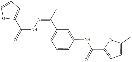 N-{3-[N-(2-furoyl)ethanehydrazonoyl]phenyl}-5-methyl-2-furamide Struktur