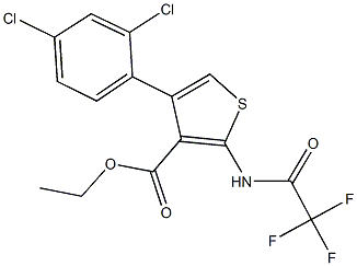 ethyl 4-(2,4-dichlorophenyl)-2-[(trifluoroacetyl)amino]-3-thiophenecarboxylate Struktur