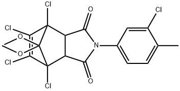 1,7,8,9-tetrachloro-4-(3-chloro-4-methylphenyl)-10,10-dimethoxy-4-azatricyclo[5.2.1.0~2,6~]dec-8-ene-3,5-dione Struktur