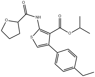 isopropyl 4-(4-ethylphenyl)-2-[(tetrahydro-2-furanylcarbonyl)amino]-3-thiophenecarboxylate Struktur