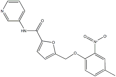 5-({2-nitro-4-methylphenoxy}methyl)-N-(3-pyridinyl)-2-furamide Struktur